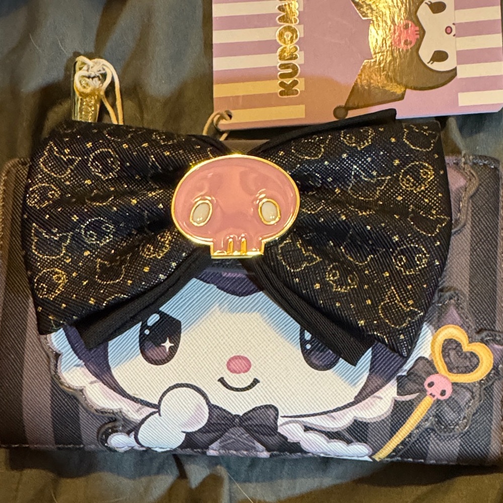 Loungefly Black and Pink Kuromi Wallet